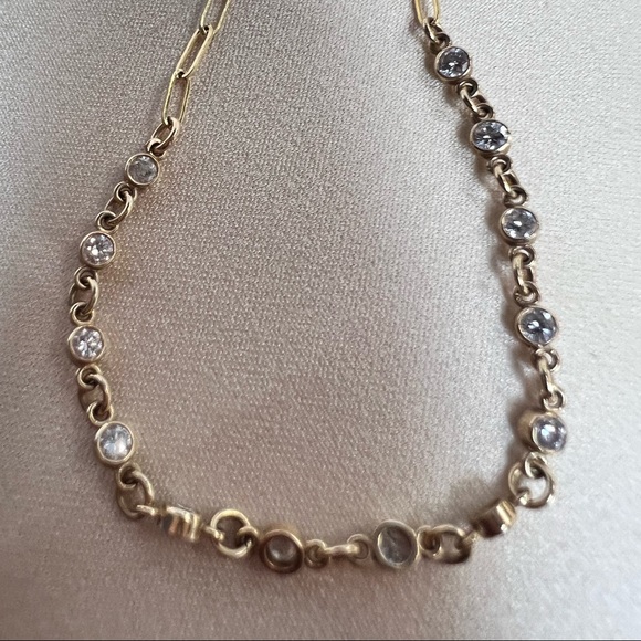 Stunning Basel Set Diamond In Paperclip Necklace Chain In 14K Yellow Gold 18" - Picture 12 of 16